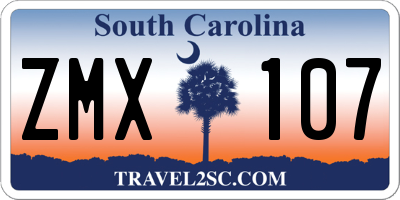 SC license plate ZMX107