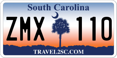 SC license plate ZMX110