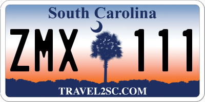SC license plate ZMX111