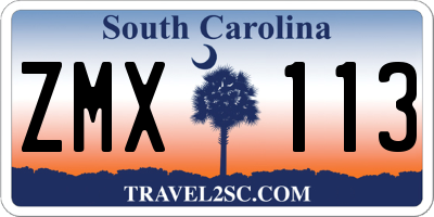SC license plate ZMX113