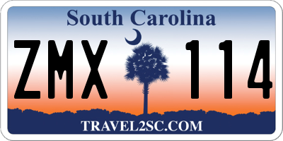SC license plate ZMX114