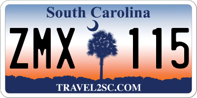 SC license plate ZMX115