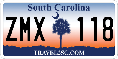 SC license plate ZMX118