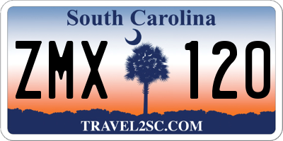 SC license plate ZMX120