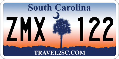 SC license plate ZMX122