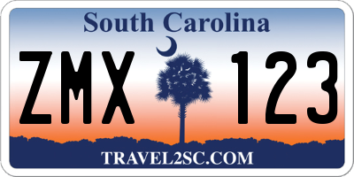 SC license plate ZMX123