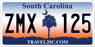 SC license plate ZMX125