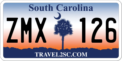 SC license plate ZMX126