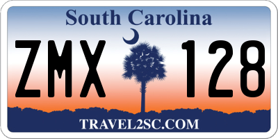 SC license plate ZMX128