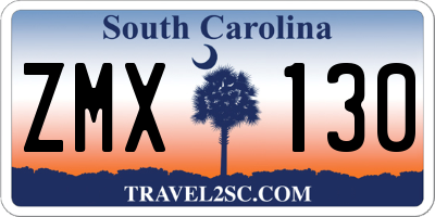 SC license plate ZMX130