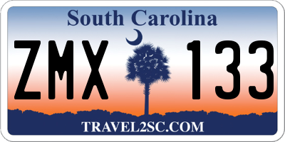 SC license plate ZMX133