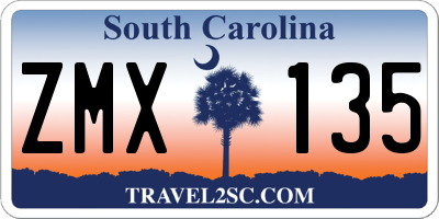 SC license plate ZMX135