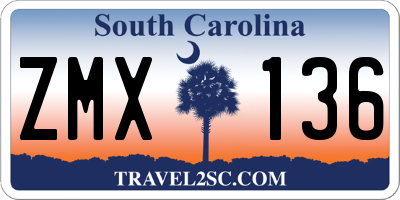 SC license plate ZMX136