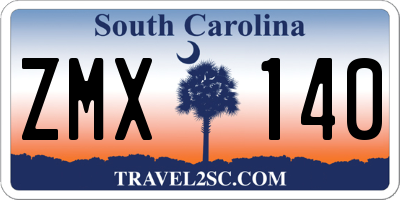 SC license plate ZMX140