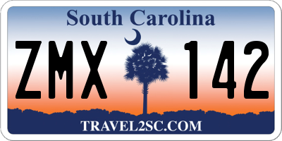 SC license plate ZMX142