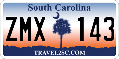 SC license plate ZMX143