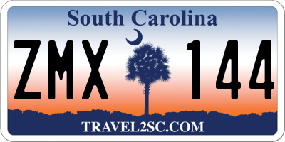 SC license plate ZMX144