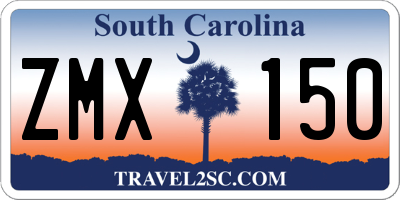 SC license plate ZMX150