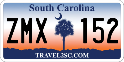 SC license plate ZMX152