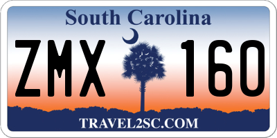 SC license plate ZMX160