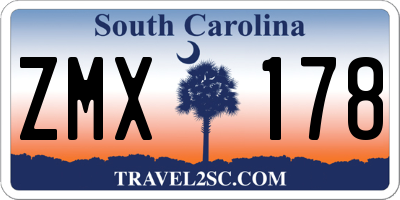 SC license plate ZMX178