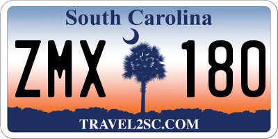 SC license plate ZMX180