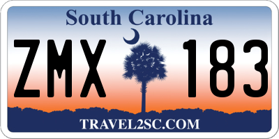 SC license plate ZMX183