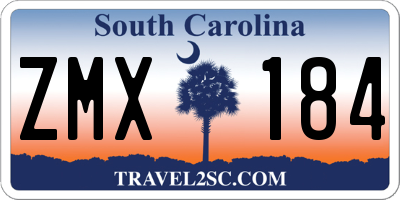 SC license plate ZMX184