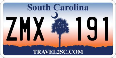 SC license plate ZMX191