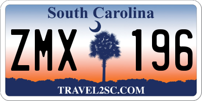 SC license plate ZMX196