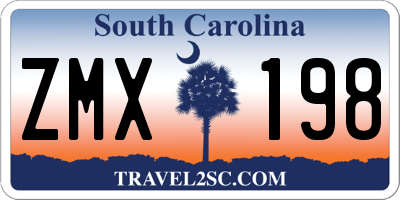 SC license plate ZMX198