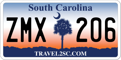 SC license plate ZMX206