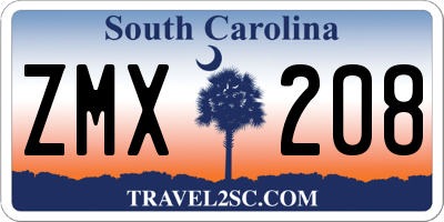 SC license plate ZMX208