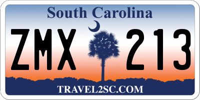 SC license plate ZMX213