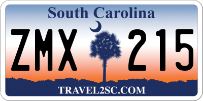 SC license plate ZMX215