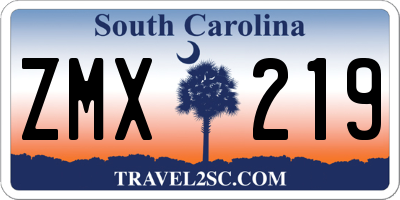 SC license plate ZMX219
