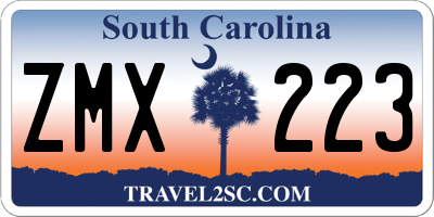 SC license plate ZMX223