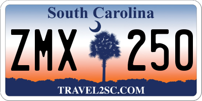 SC license plate ZMX250