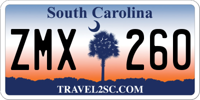 SC license plate ZMX260