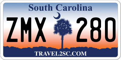 SC license plate ZMX280