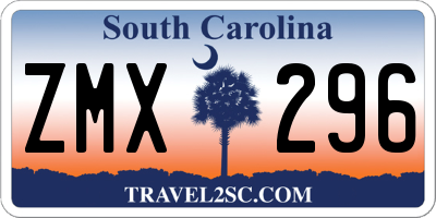 SC license plate ZMX296