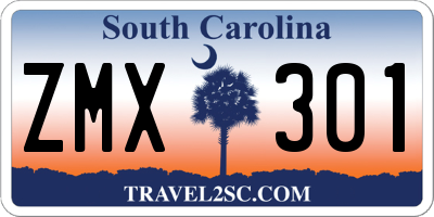 SC license plate ZMX301