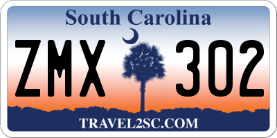 SC license plate ZMX302