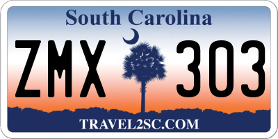 SC license plate ZMX303