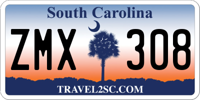 SC license plate ZMX308