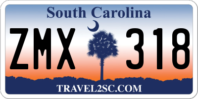 SC license plate ZMX318