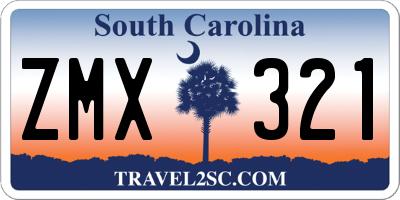 SC license plate ZMX321