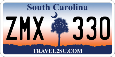 SC license plate ZMX330