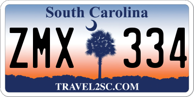 SC license plate ZMX334