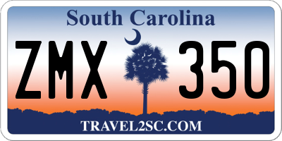 SC license plate ZMX350